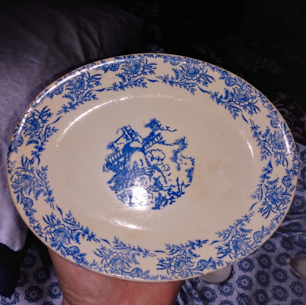 Vintage Small Delft Windmill Platter